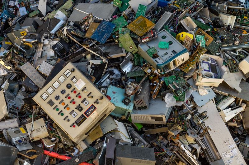Discarded circuit boards and electrical components