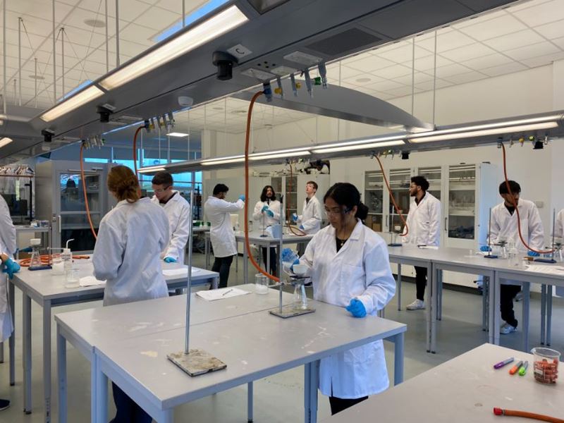 Students conduct experiments at the University of Bradford