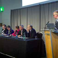 Ken Macdonald (right) chairs a panel debate with a series of MSPs