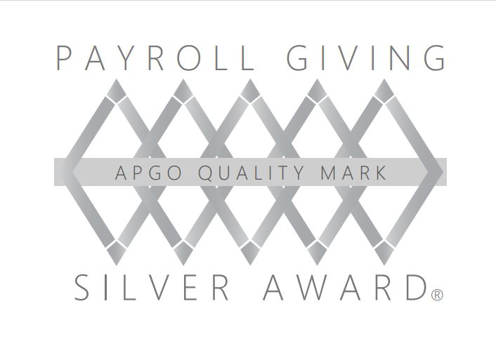 The logo for the Silver Award APGO Quality Mark for Payroll Giving
