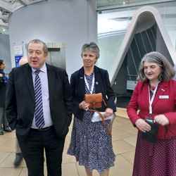 RSC chief executive Dr Helen Pain, Scottish minister for higher and further education Graeme Dey MSP, and RSC president Professor Gill Reid