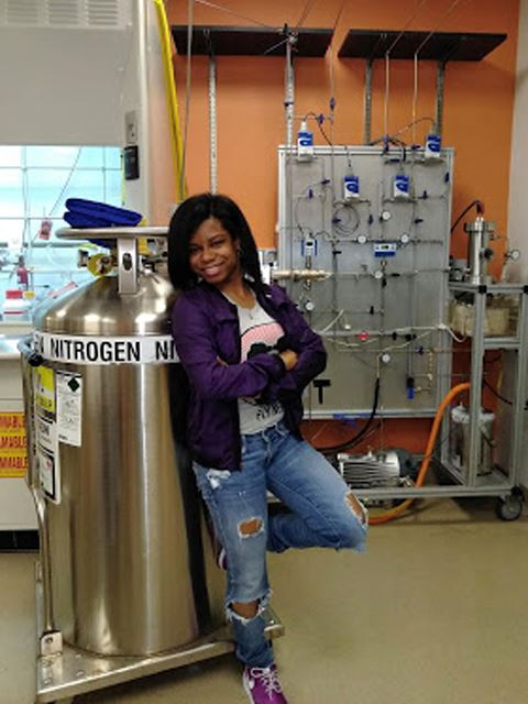 Ashley in a lab setting