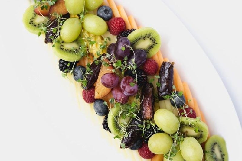 Fruit salad on plate
