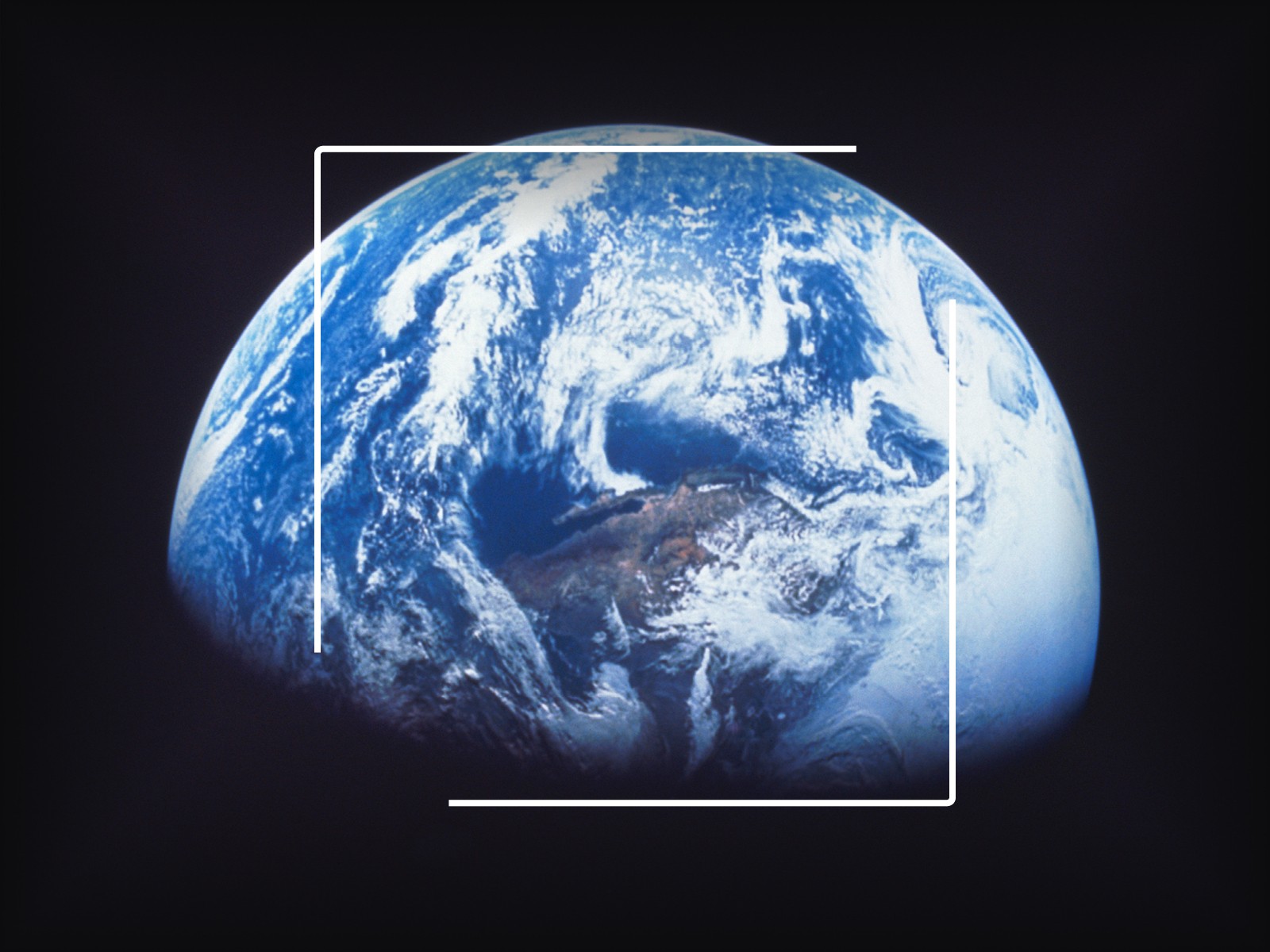 Planet Earth with white frame